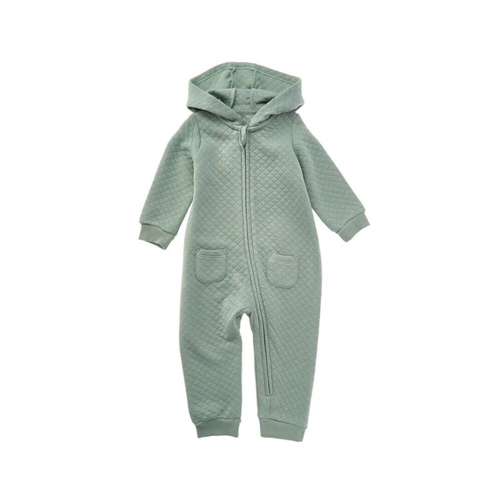Little Me Hooded Coverall, Green